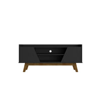 Manhattan Comfort Marcus 53.14" Mid-Century Modern TV Stand - Matte Black-Mid-Century Modern Free Standing TV Stand for Living Room and Bedroom use