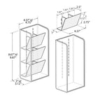 Azar Three Tier Tilt Organizer - 9.87" x 4.75" x 3.12" - Clear-Dual-slot design creates three small compartments for precise organization
