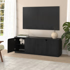 Hudson&Canal Fitzroy TV Stand for TV's up to 78" - Black Grain-Product Dimensions: 15.75" L x 70" W x 24" H