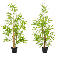 Outsunny 4' Artificial Bamboo Tree - Green-The set includes two beautiful artificial bamboo trees 