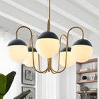 Modway Stellar 5-Light Chandelier - Opal/Satin Brass-Ceiling Canopy With Swivel Adaptor