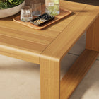 Modway Lirienne Outdoor Patio Aluminum Faux Wood Coffee Table - Natural-Rectangular Slatted Tabletop
