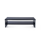 ShoppingAll 2-Tiers Wooden Monitor Stand Riser with Storage Organizer - Black-Ergonomic & Sturdy: Elevate your monitor or laptop to an ideal height, alleviating neck and back strain. With its robust construction, the SA-MS3 promises a heavy-weight support, ensuring stability for your devices.