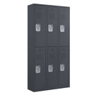 Ceha RH Series 2-Tier Locker with Louver Vents and Recessed handle - Bank of 3 - Graphite Grey-Durable, commercial-grade steel construction with powder-coated finish