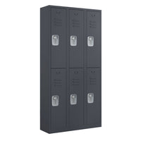 Ceha RH Series 2-Tier Locker with Louver Vents and Recessed handle - Bank of 3 - Graphite Grey-Durable, commercial-grade steel construction with powder-coated finish
