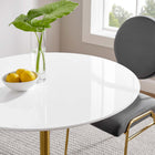Modway Lippa 36" Round Wood Dining Table - Gold White-Seats 2