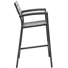 Modway Maine Outdoor Patio Bar Stool - Brown Gray-Light Gray Synthetic Wood Slats