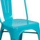 Flash Furniture Crystal Teal-Blue Metal Indoor-Outdoor Stackable Chair-Cross Brace under seat provides extra stability