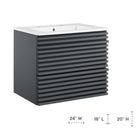 Modway Render 24" Wall-Mount Bathroom Vanity - Grey/White-Wall-Mount Design