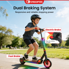 Gyrocopters Flash KidZ Electric Scooter for Kids - Speed 19 kmph - Range 11 km - LED Lights - Red-The 6.5-inch solid rubber tires eliminate flats completely while delivering dependable grip and shock absorption on pavement, sidewalks, and light gravel