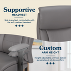La-Z-Boy Renzo Task Office Chair - Grey-Plush padded headrest
