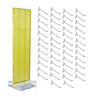 Azar Studio Base Pegboard Floor Display - 60" x 17" - Yellow-Includes a T-strip sign holder that can be attached to the top of the pegboard display