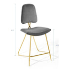 Modway Ponder Performance Velvet Counter Stool - Gray-Gold Stainless Steel Frame