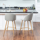 Homy Casa 26'' Counter Height Bar Stools with Grey Upholstered Fabric Seat - 2 Pack-Durable Fabric: Soft, high-quality fabric upholstery is resistant to wear and easy to maintain.