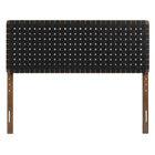 Modway Sparta Weave Vegan Leather Queen Headboard - Walnut Black-5 Height-Adjustable Mounting Positions