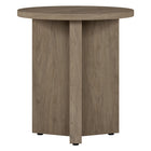 Hudson&Canal Anders 20"W Round Side Table - Antiqued Grey Oak-Table is made of high-quality and durable MDF materials