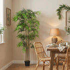 Outsunny 6' Artificial Bamboo Tree in Pot with 1530 Leaves - Green-Cement soil and PE moss are included, making it more stable and real 