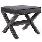 Modway Rivet Bench - Grey-Chic Modern Upholstered Fabric Ottoman