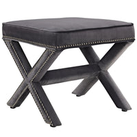 Modway Rivet Bench - Grey-Chic Modern Upholstered Fabric Ottoman