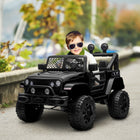 Aosom 12V Kids Ride-On Off-Road Toy Truck - Black-Children can control the speed manually from 1.8 to 3 mph 