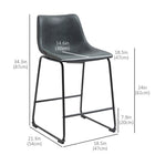 HOMCOM Counter Height Bar Stools with Back - Black - 2 Pack-Easy cleaning with a simple wipe down with a damp cloth
