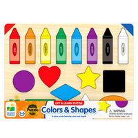 University Games The Learning Journey Lift & Learn Colors 7 Shapes - Lift And Learn Colors And Shapes Puzzle - Colors And Shapes Matching Puzzle - Educational Puzzles For Toddlers-Promotes creativity, tactile and motor development
