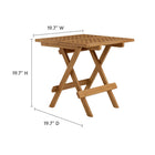 Modway Vienna Outdoor Patio Teak Wood Side Table - Natural-Teak Wood