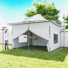 Outsunny 12 ft W x 12 ft L Pop Up Canopy Tent - UPF50+ 420D Instant Shelter - Silver-8 holes prevent rainwater pooling