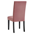 Modway Parcel Performance Velvet Dining Side Chairs - Dusty Rose - 2 Pack-8