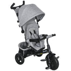 Qaba 6-in-1 Toddler Tricycle with Parent-Push Handle - Grey-6 in 1 design, ensures a comfortable and safe ride for your child as they grow 