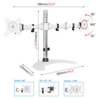 SHOPPINGALL Dual LCD LED Monitor Mount Stand with 2 Adjustable Arms for 13"-32" Monitors with 3 Mounting Options in The Box - SA-D29S-White-[THREE WAYS TO MOUNT] This monitor stand can be installed in 3 different ways to accommodate your needs. 1.Heavy duty & movable free standing base installation 2. Grommet installation (max thickness 2.36"/60mm) on any working surface 3. Grommet and base installation.