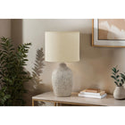 Monarch Specialties 18" H Contemporary Table Lamp - Beige Ceramic / Beige Shade-Using a 60W standard bulb (not included), this decorative lighting accent is equipped with an easy-to-use on/off turn knob switch for hassle-free operation to instantly brighten a room