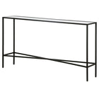 Hudson&Canal Henley 55"W Console Table with Glass Top - Blackened Bronze-Table has a weight capacity of 30 lbs