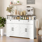 HOMCOM 47.2" L Sideboard Storage Cabinet - White-Three-level adjustable shelf tailors to varying storage needs