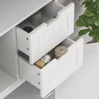 HOMCOM Modern Tall Bathroom Storage Cabinet for Bathroom or Kitchen - White-Anti-tipping design ensures safety and stability