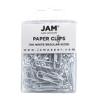 JAM Paper Colourful Standard Paper Clips - 1"- White - 100 Pack-Colour: White 