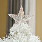 HOMCOM 2.5' Pre-Lit Artificial Tabletop Christmas Tree - White-Base is detachable for easy storage 