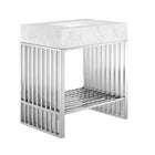 Modway Gridiron 30" Bathroom Vanity - White/Silver-Modern Bathroom Vanity