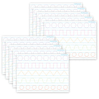 Ashley Productions Smart Poly PosterMat Pals Space Savers - 13" x 9-1/2" - Prewriting Tracing - Pack 10-It's a poster, it's a placemat, it's both! Great smaller size for easy use in the classroom, home, office, or on the go!