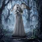 HOMCOM 5.3' Animated Standing Crying Angel with Sound Touch Activation - Dark Grey-Sound and touch activation adds interactive fun for guests 