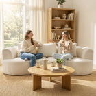HOMCOM 102" Chenille Upholstered 3 Seater Boneless Sofa Couch - Cream White-Includes three pillows for lumbar and neck support  
