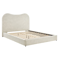 Modway Seluna Boucle Queen Platform Bed - Pearl-Queen Size Platform Bed