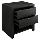 Hudson&Canal Clarice 24" Rectangular Nightstand - Black Grain-Clean with a soft, dry cloth and no harsh chemicals or abrasive cleaning materials