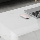 HOMCOM Marble-Effect Coffee Table with LED Light - High Gloss Marble-Effect White-Melamine coating is scratch-resistant for easy to clean
