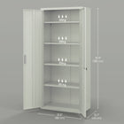 HOMCOM 71" Metal Storage Cabinet with 2 Doors - White-Powder-coated steel frame increases durability