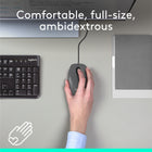 Logitech M100 Wired USB Ambidextrous Mouse - Grey-The full-size, ambidextrous shape of this PC mouse is designed to keep either your left or right hand happy, so you’ll feel comfortable even after hours of use
