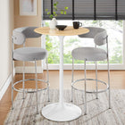 Modway Lippa 28" Round Wood Bar Table - White Natural-Chip-Resistant Metal Pedestal Base