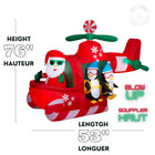 GEMMY Airblown Inflatable Christmas Animated Helicopter with Sky Diving Penguins - 76" x 53"-For indoor and outdoor use
