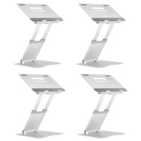 ShoppingAll Ergonomic Height Adjustable Laptop Stand Riser - Silver - 4 Pack-Made of premium aluminum alloy