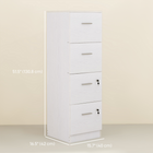 HOMCOM 4 Drawer Lockable Vertical Filing Cabinet - White-Anti-tipping design adds safety 